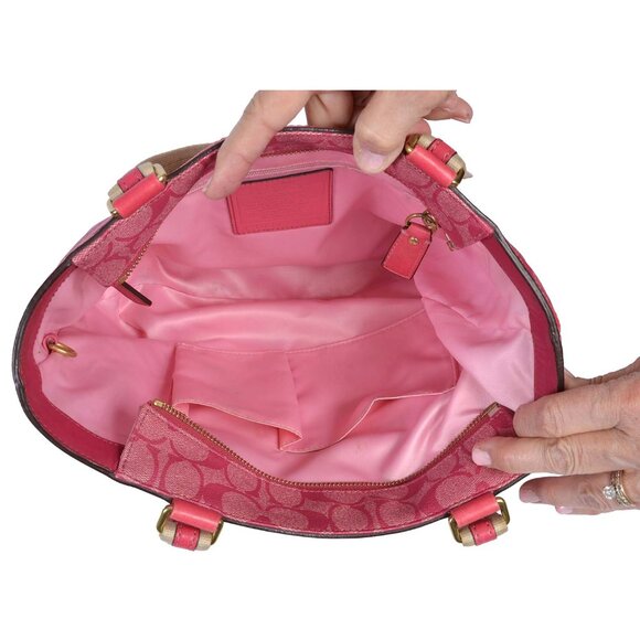 Coach Pink Tote with Signature Monogram - Picture 5 of 12